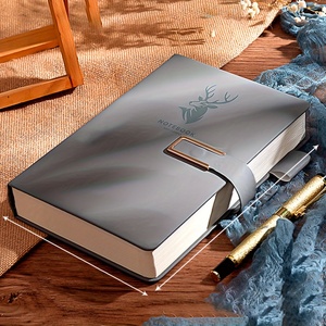 Personalized A5 Faux Leather Hardcover Binder-like <strong>Notebook</strong> <strong>with</strong> Custom Elastic Pen Holder - Product Image 2