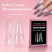 140 Pièces Formes Doubles Réutilisables pour Ongles en Gel, Longues, Amande, Carrées, French, avec Ligne de Guide pour Extension