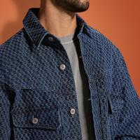 Veste en jean YUCE personnalisée à manches longues, broderie jacquard, coupe classique, boutonnée sur le devant, en coton tissé, style printemps, pour homme
