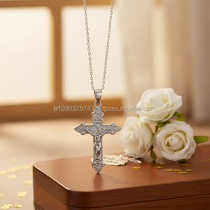 สร้อยคอจี้ไม้กางเขนสีทอง14K สำหรับผู้หญิงทำจากไก่งวง - Product Image 3
