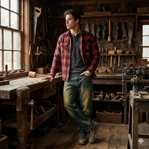 Pantalones de chándal holgados personalizados para hombre, azules lavados, estilo urbano, vaqueros rectos holgados con efecto desgastado plateado - Product Image 1