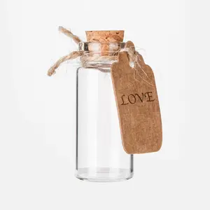 Mini bouteilles en verre avec couvercle en liège, 25 ml, petites bouteilles de souhait pour décoration, bricolage, pour mariage, fête d'anniversaire
