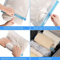 Sacs de rangement sous vide transparents YN- Clear Hand Roll, sacs de compression de voyage PA+PE, emballage gain de place pour vêtements et bagages