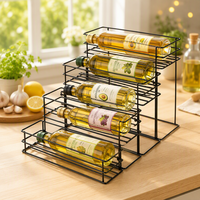 Étagère de rangement portable à 4 niveaux pour bouteilles de sirop, épices et café, pour comptoir de cuisine, articles de cuisine