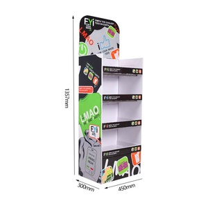 Tùy chỉnh T-Shirt <span class=keywords><strong>Rack</strong></span> hiển thị với túi, fsdu tầng hiển thị kệ cho quần áo bán lẻ sóng giấy hiển thị đứng - Product Image 6