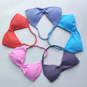 Moda di alta qualità da donna senza soluzione di continuità ad alto impatto reggiseno sportivo con logo sportivo personalizzato palestra allenamento con capestro reggiseno senza schienale per le donne