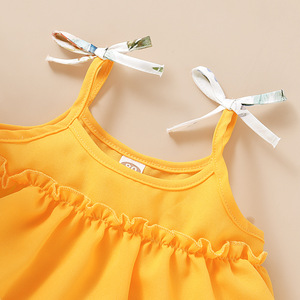 Ensemble chemise et pantalon Kangkang pour bébés filles, style été, chemise en jean sexy, vêtements pour bébés européens, vente en gros - Product Image 4