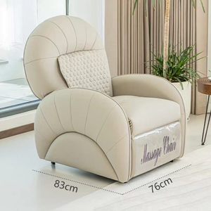 Sillón Reclinable de Cuero Moderno con Función de Masaje Eléctrico, Mueble de Salón con Diseño Contemporáneo, Silla de Descanso Giratoria - Product Image 1