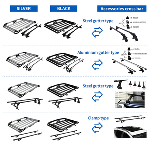 Barres <span class=keywords><strong>de</strong></span> <span class=keywords><strong>toit</strong></span> en aluminium 4x4 JINHUIJU Noir+Argent Capacité 75 kg pour <span class=keywords><strong>Kia</strong></span> <span class=keywords><strong>Sportage</strong></span> 2014 & Mercedes W204 SUV Porte-bagages <span class=keywords><strong>de</strong></span> <span class=keywords><strong>toit</strong></span> <span class=keywords><strong>de</strong></span> voiture - Product Image 5