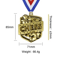 Medallas Deportivas de Ajedrez 3D de Metal Dorado Personalizadas con Láser, Precio Bajo al por Mayor de LY, para Eventos