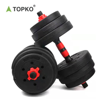Ensemble d'haltères réglables TOPKO Gym 10kg 15kg 20kg 30kg 40kg 50kg, haltères et barres de musculation pour usage domestique