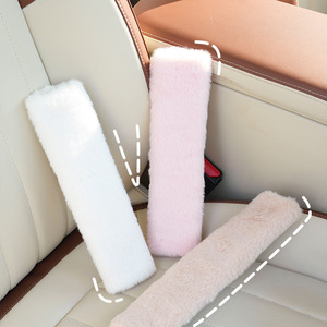 Coussinets de ceinture de sécurité en fourrure artificielle, couleur unie, pour décorer l'intérieur de la voiture - Product Image 4