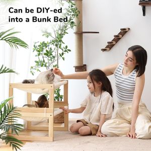 Modern Solid Wood Portable <b>Cat</b> Bed Indoor Elevated Hammock Pet Furniture for Kitty Puppy Washable Comfortable Small Carton - Product Image 6