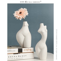 Vase vintage en céramique pour femmes, 1 pièce, design nordique, élégant, vintage, blanc, style boho, décoration intérieure