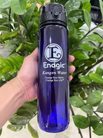 야외용 음료수 500ml 1L 보라색 파란색 스포츠 물병 플라스틱 강겐 물병