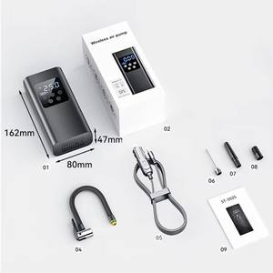 पोर्टेबल 4500mah 150psi 50w मिनी एब्स कार टायर इंफ्लेमेटर कॉर्लेस वायरलेस डिजिटल डिस्प्ले 150pi ऑटो एयर टायर दबाव मॉनिटर - Product Image 6