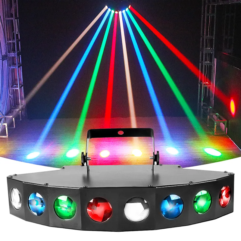 Professional fan-shaped LED eight-eye beam lights party disco dj bar spotlights flashing laser effect stage lights