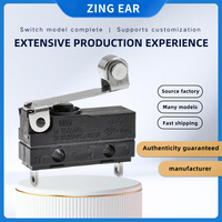 Micro-interrupteur mécanique momentané miniature étanche à levier à rouleau DC 6A 250V T125 5E4 pour applications électroménagères