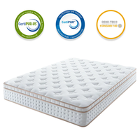 Vente de gros Matelas de lit ignifugé UK Euro Top Queen King Size mousse à mémoire de forme Matelas hybride roulé dans une boîte en carton pour matelas