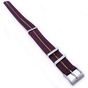 Moda personalizada rojo caqui 20mm 22mm pulsera de nailon balístico correa de muñeca correa de reloj tejida - Product Image 3