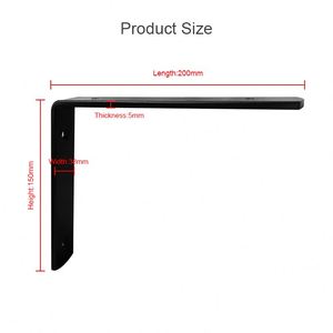 RHETECH Étagères murales en métal noir robuste avec supports en L en fer rustique Supports d'étagères ouverts pour meubles - Product Image 3