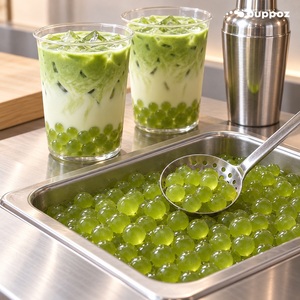 Boba Éclatante au Matcha en Pot de 3,2 kg, Prête à Consommer pour les Boutiques de Bubble Tea et de Thé au Lait, OEM, Marque Privée - Product Image 5