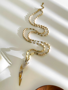Collar Retro <span class=keywords><strong>Mirad</strong></span> para Mujer, Lujoso y de Alta Gama, Cadena de Hueso con Cierre de Piedra Natural, Joyería de Perlas de Agua Dulce - Product Image 5