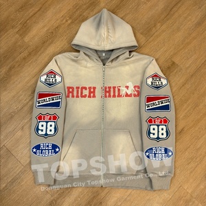 Conjunto Deportivo de Pantalones y Sudadera con Capucha de Alta Calidad de Topshow Streetwear, con Logotipo Personalizado en Parche, Estilo Holgado, Felpa Francesa, Traje Deportivo para Hombre - Product Image 5