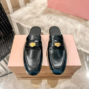 รองเท้าแตะผู้หญิงหนังวัวคุณภาพดี แฟชั่นฤดูร้อน สวมใส่สบาย แบบสวมครึ่งเท้า ส้นหนา ระบายอากาศได้ดี รุ่น Clogs mius - Product Image 4