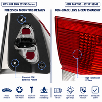 Conjunto de Luces Traseras LED para BMW X5 E53, OE 63217158949, Enchufar y Usar, Ajuste Directo, 3.0i 4.4i 4.6is 4.8is 3.0d, Aprobado Premium