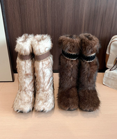 CEOX Nouvelles bottes de neige décontractées tendance pour femmes, bottes longues en fausse fourrure à la cheville, antidérapantes