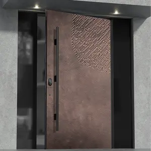Classic design aluminum security door panel villa exterior entry armoured door main safety door design