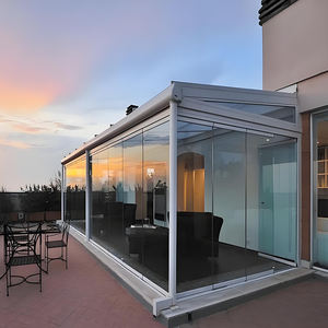 Solárium de Aluminio y Vidrio Yuantai, Terraza Exterior para Jardín, Techo Inclinado, Solárium de Alta Calidad para las 4 Estaciones - Product Image 1