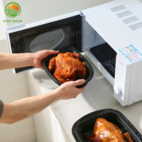 Contenants en plastique jetables ovales de qualité alimentaire pour poulet rôti, boîtes d'emballage à emporter (usage extérieur)
