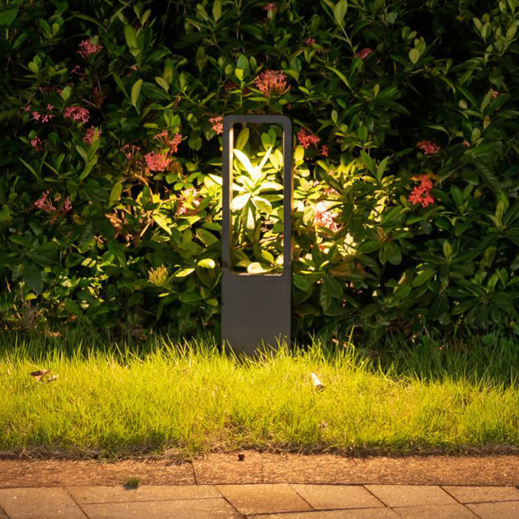 ZOMI Modern Black 7W IP65 Aluminum LED Pathway Landscape Bollard Road Street Outdoor Garden Bollard Light Lawn Lamps