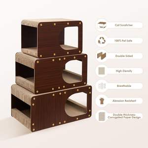 <span class=keywords><strong>Rascador</strong></span> para Gatos de Cartón para Interiores - <span class=keywords><strong>Rascador</strong></span>, Cama y Juguete Multifuncional para Gatos Activos - Product Image 5