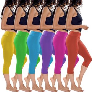 FOXA Leggings Capri pour femme, épaisseur standard, extensibles, doux, respirants, vêtements de sport, options multicolores - Product Image 4