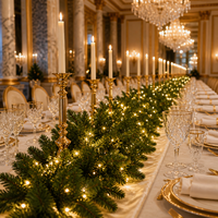 Guirlande de Noël LED pré-éclairée 9FT 420 LED, fil enroulé, vert blanc chaud, décoration commerciale, homologuée UL, vente en gros