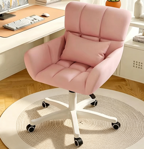 Chaise de bureau ergonomique pivotante, siège de bureau exécutif rembourré avec coussin lombaire, base roulante pour bureau à domicile - Product Image 5