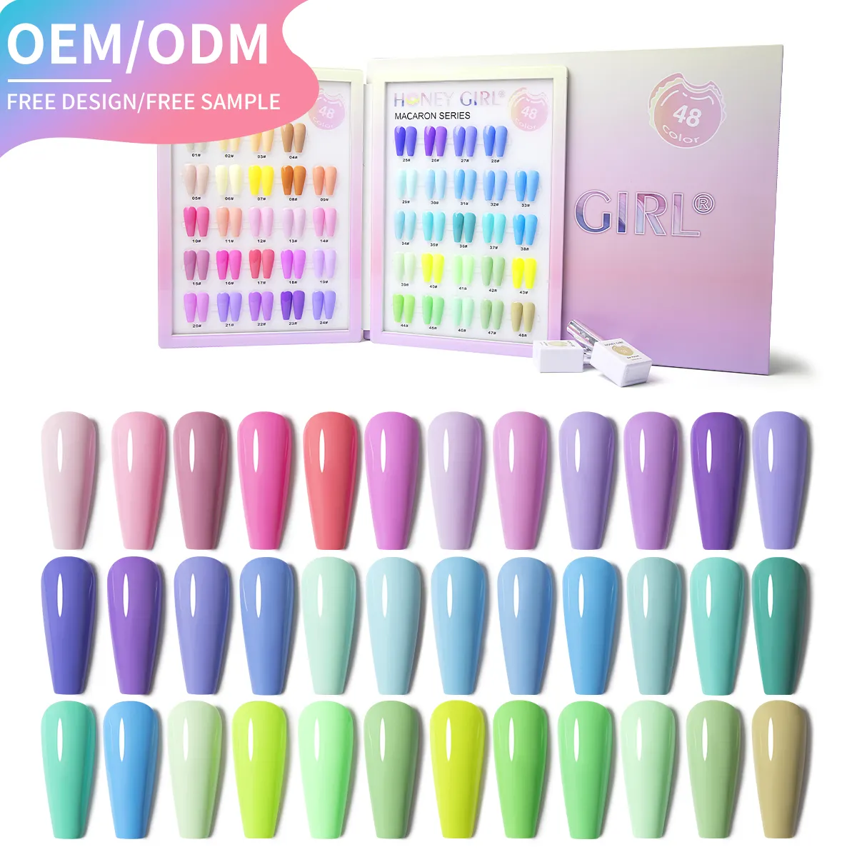 Conception de boîte de livre 48 couleurs Résine été Paillettes vernis à ongles gel collection ensemble Macaron OEM marque privée personnalisé unique vernis gel