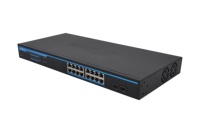 Switch PoE Pasif Gigabit 18-Port OEM/ODM 16xPoE 2xSFP 12/24/48V Tegangan Tetap Rak-mount PSU Terintegrasi untuk CCTV/AP/Telepon IP