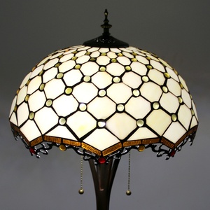LongHuiJing Tiffany 63In Antique Bronze Bead Lampshade Stained Glass Floor Lamp with <b>Pull</b> Chain <b>Switch</b> - Product Image 5