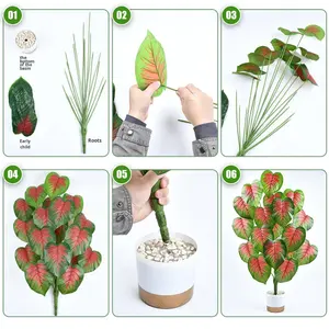 Arbre à argent artificiel <span class=keywords><strong>en</strong></span> plastique <span class=keywords><strong>en</strong></span> pot 100-200 cm <span class=keywords><strong>D</strong></span>écoration paysagère intérieure et extérieure pour salon salle à manger cour balcon - Product Image 4