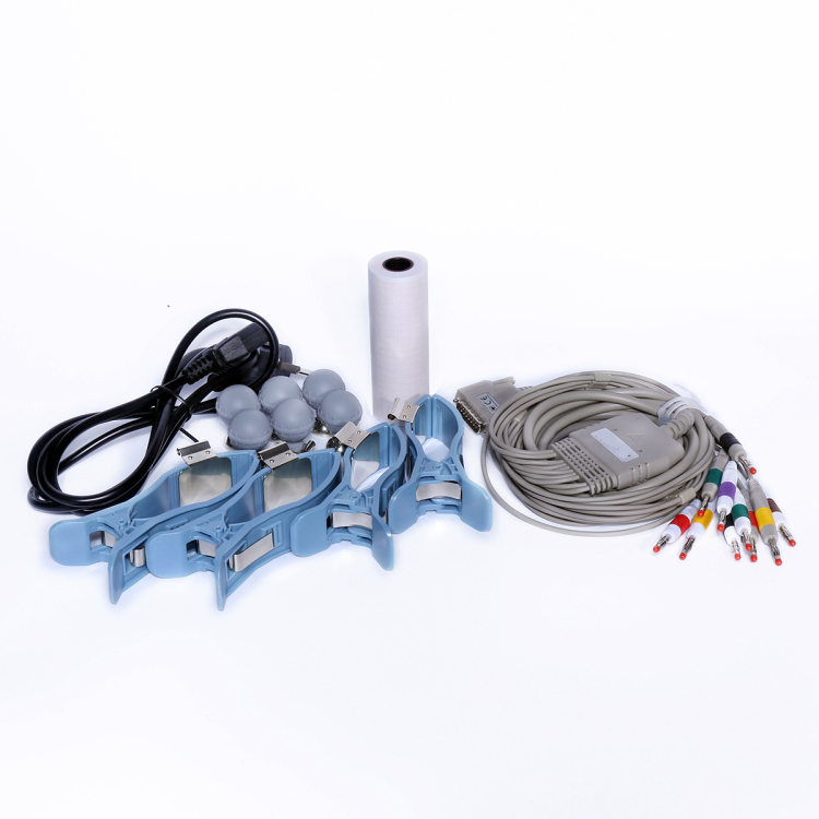 Equipo médico portátil aprobado por CE con Interfaz USB, máquina de ECG de 12 derivaciones y 6 canales con interpretación