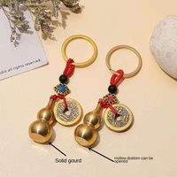 Porte-clés en forme de gourde porte-bonheur de style chinois avec logo personnalisable et cadeau porte-bonheur