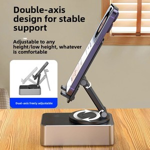 Soporte para Teléfono Móvil Tres en Uno para Altavoz Pequeño, Plegable, Giratorio, con Luces, Multifuncional, Portátil, de ABS - Product Image 1