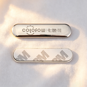 Custom Embossed Zinc Alloy Metal <b>Name</b> Plate With 3M Adhesive Back, Metal <b>Label</b> Sticker for Perfume Bottle, Candle Jar, Handbags - Product Image 1