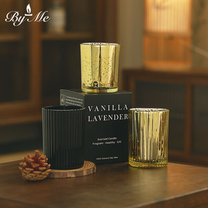 Velas Aromáticas de Lujo de Cera de Soya con Tapa, Etiqueta Privada Personalizada, Elegante Frasco de Vidrio para Decoración del Hogar en Diwali y Día del Padre - Product Image 3