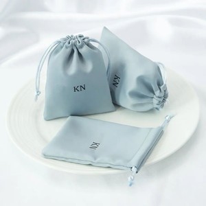 Elegant Eco-Friendly Satin Drawstring Pouch Soft Silk Jewelry Earrings Dustproof <strong>Packaging</strong> for Gifts <strong>Textile</strong> <strong>Packaging</strong> - Product Image 1