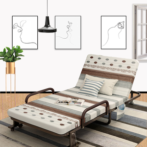 Lit d'or pliable à roulettes, cadre métallique avec matelas confortable, meuble de design king, taille unique - Product Image 4